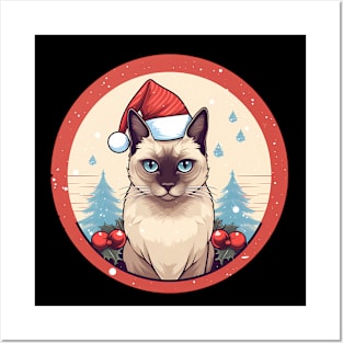 Siamese Cat Xmas, Love Cats Posters and Art